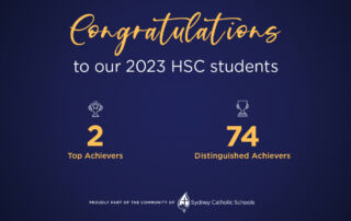 Graphic showing Marist Catholic College Penshurst HSC Results for 2023